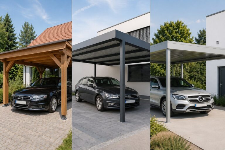 Welches Material ist besser für meinen Carport – Holz, Stahl oder Aluminium?